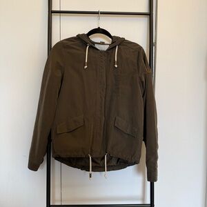 Only Olive Green Hooded Bomber Jacket SMALL